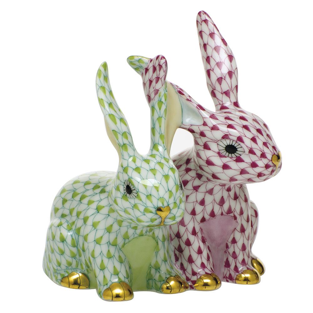 Herend Twisted Bunnies, Raspberry and Keylime