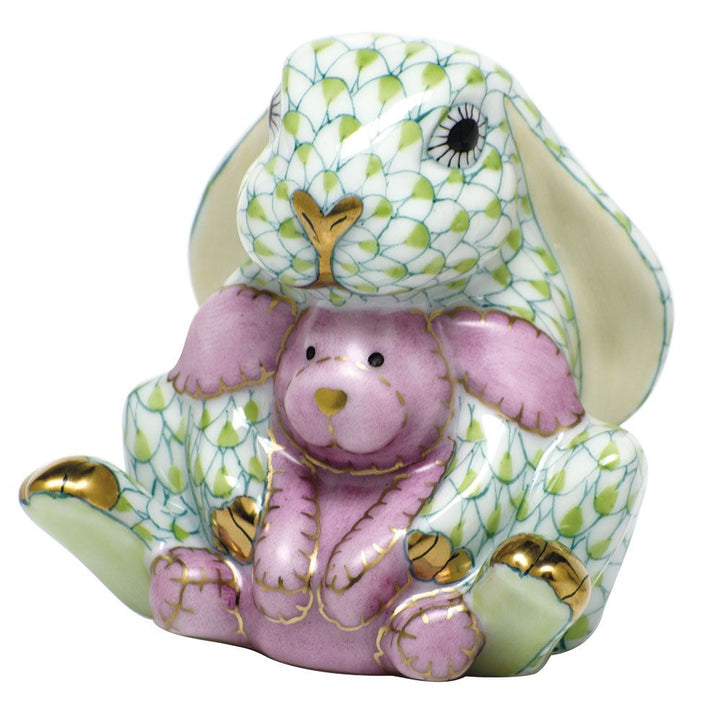 Herend Bunny & Lovey, Key Lime and Pink