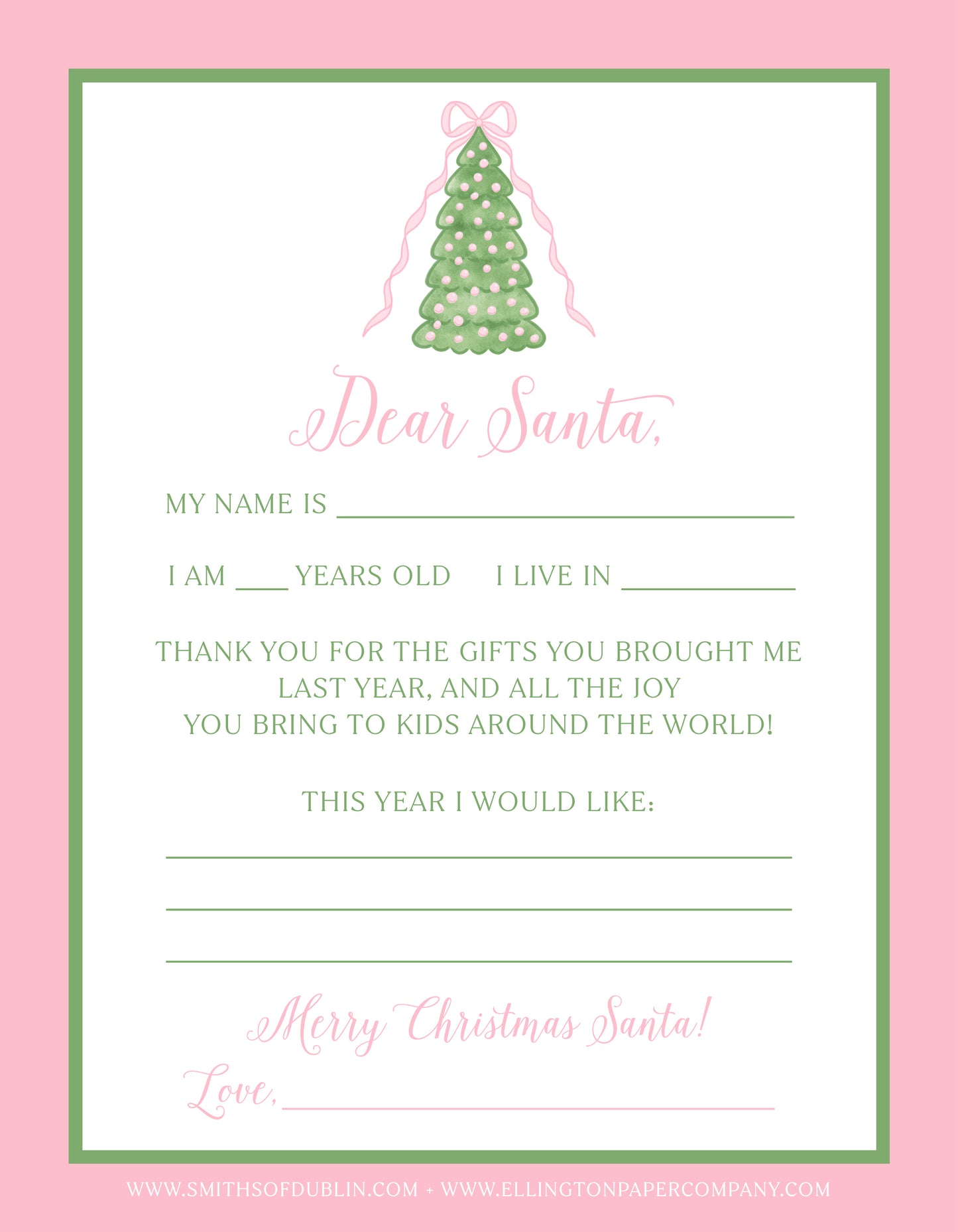 Dear Santa, Pink