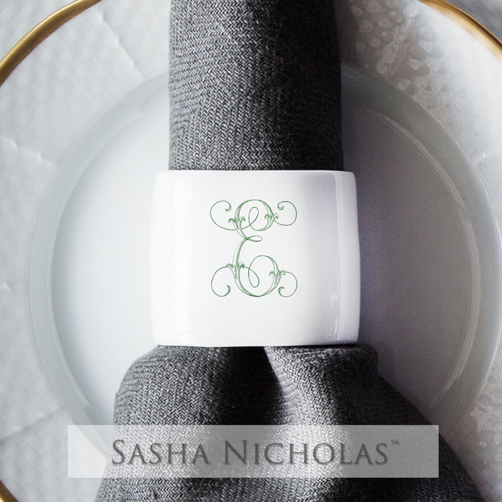 Sasha Nicholas Custom Napkin Ring for Madison and Ben