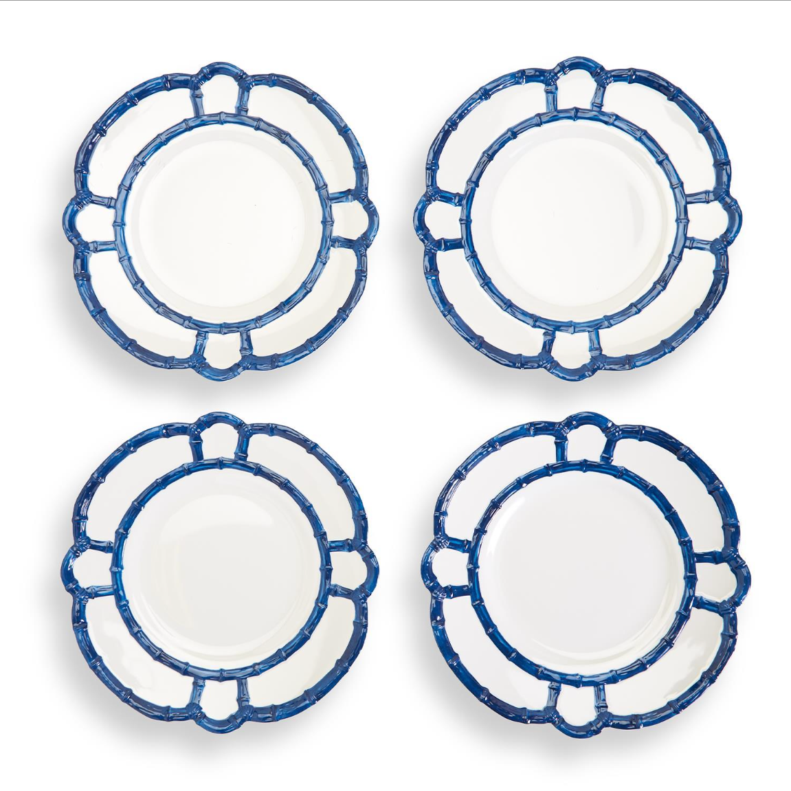 Bamboo Touch Plates Set of 4, Blue