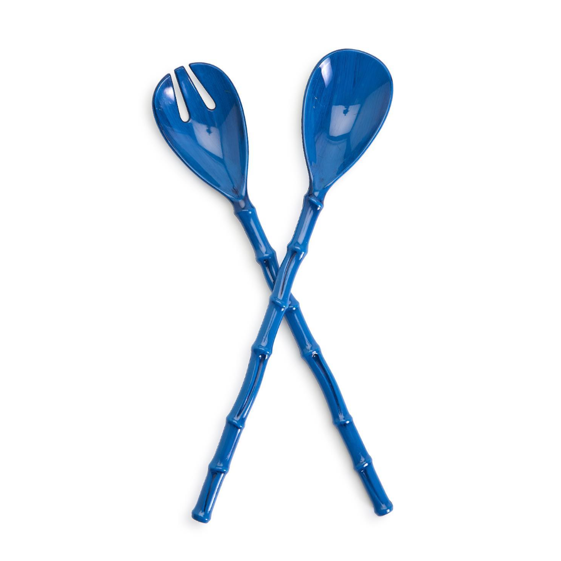 Bamboo Touch Accent Salad Servers, Blue