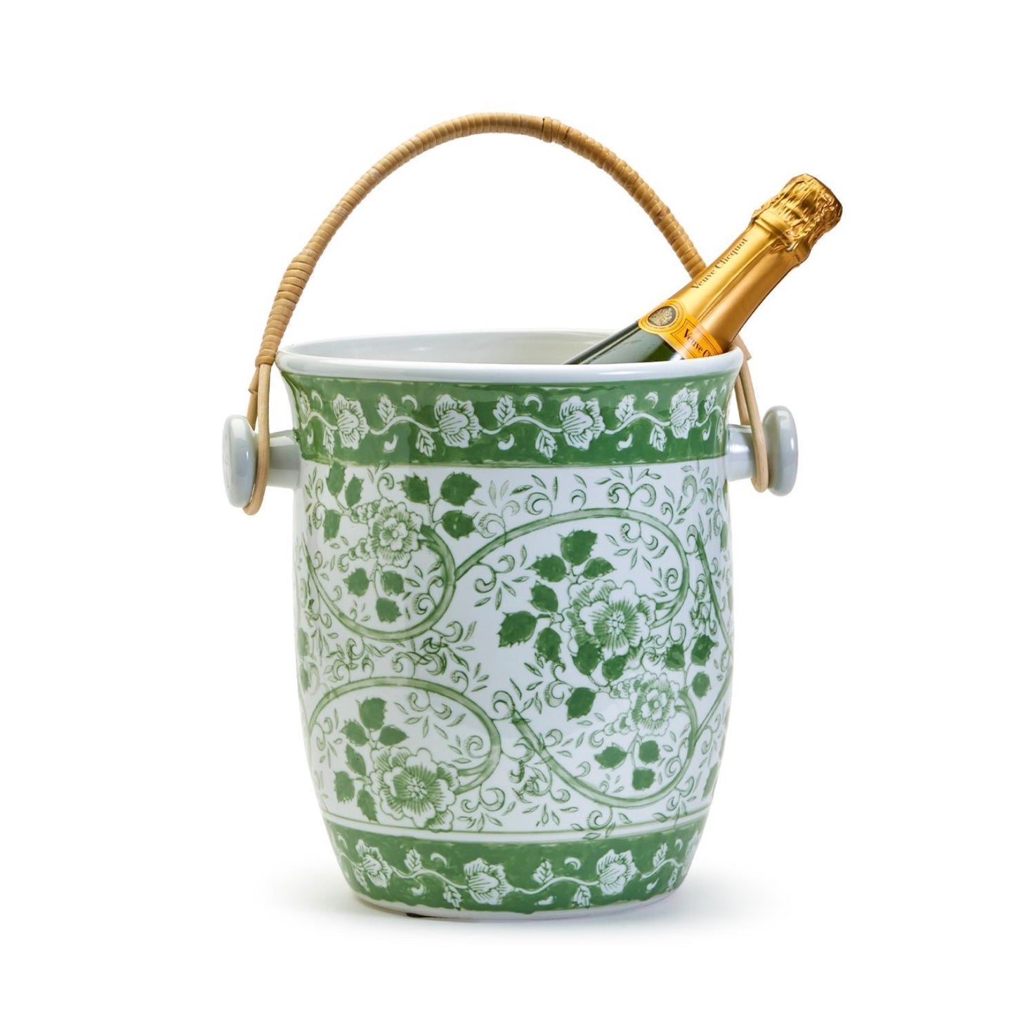 Countryside Cooler Bucket with Woven Cane Handles