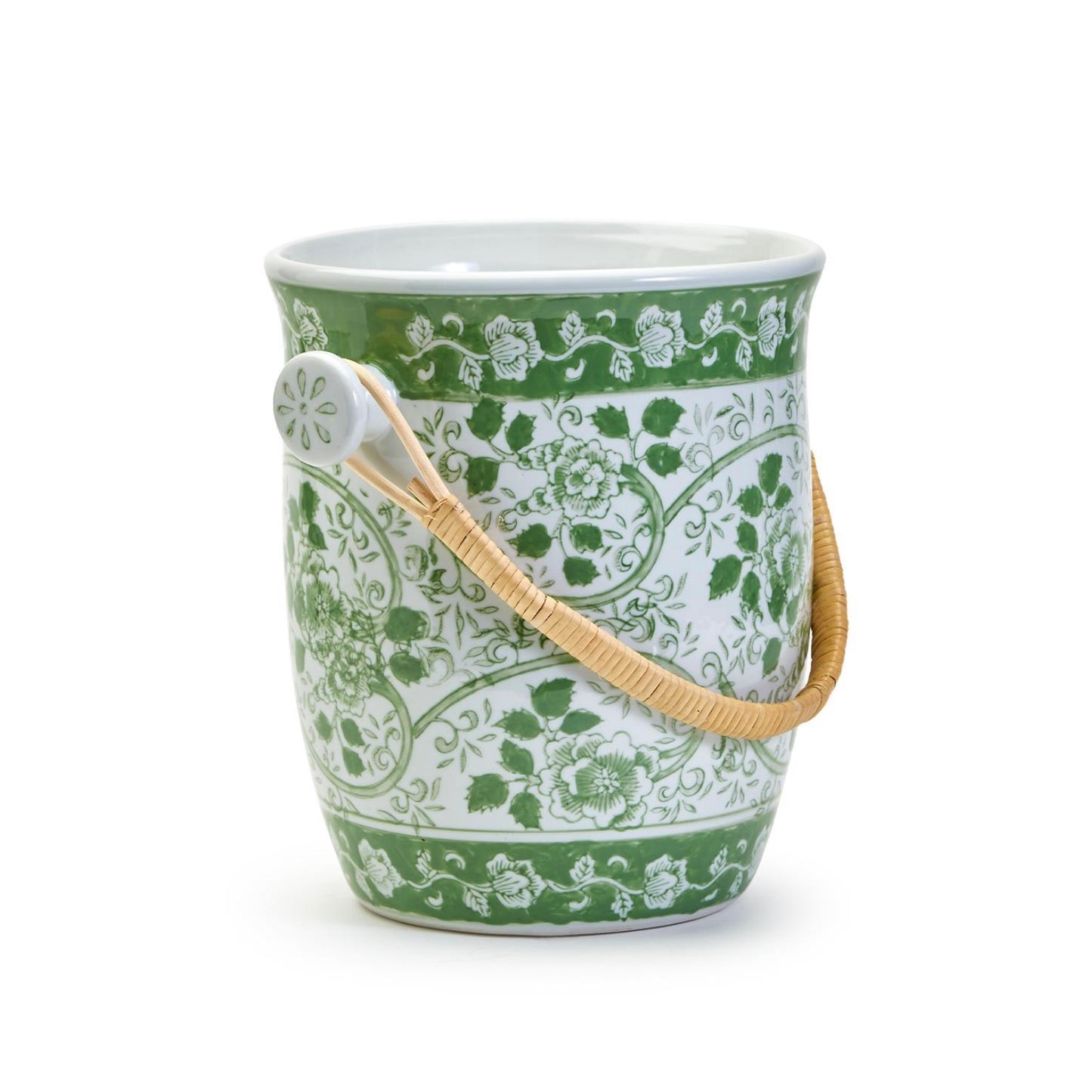 Countryside Cooler Bucket with Woven Cane Handles
