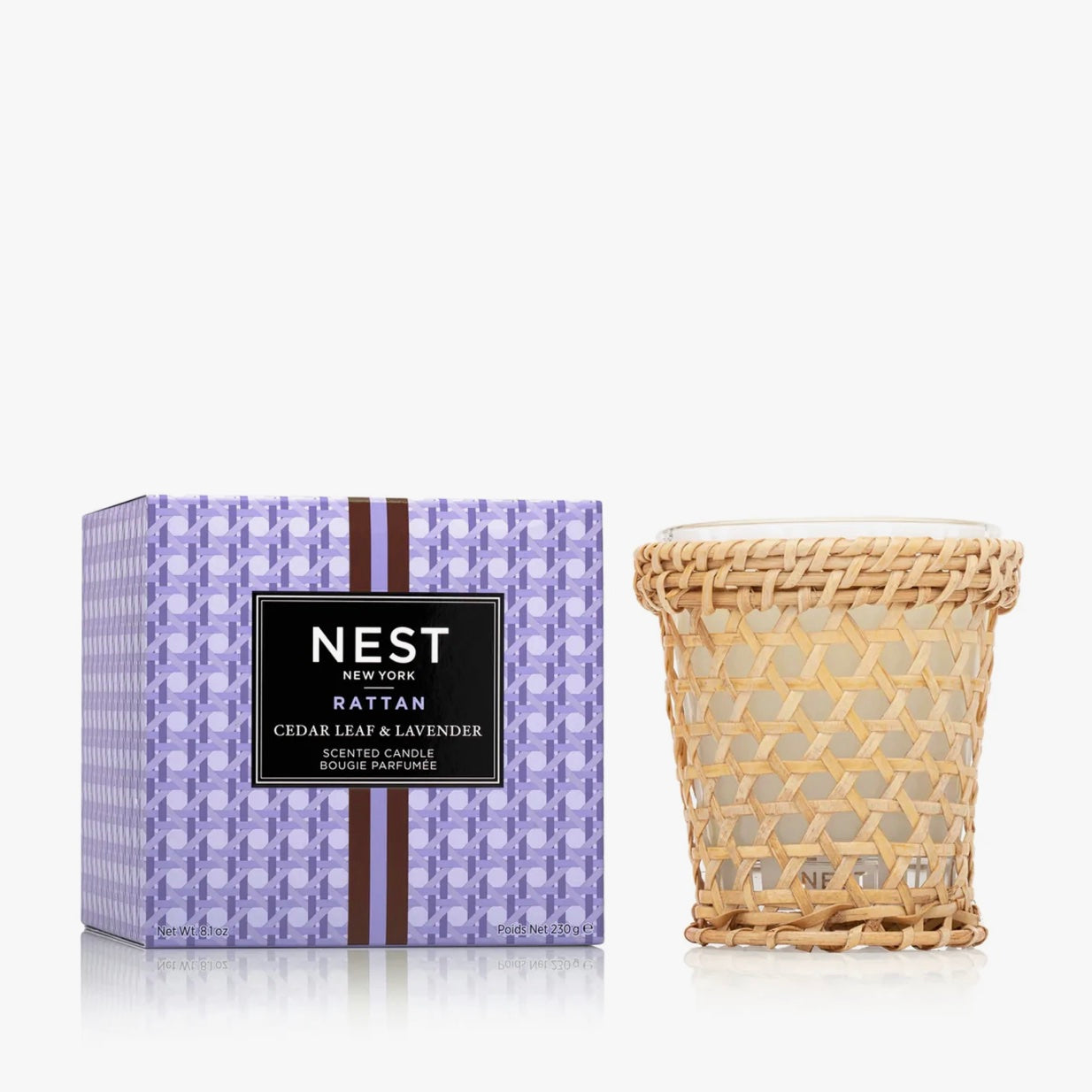 NEST Fragrances, Cedar Leaf & Lavender Rattan Classic Candle