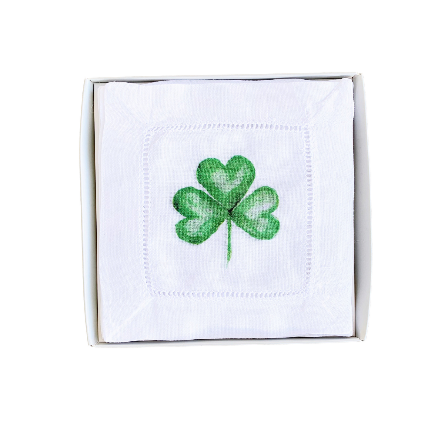 St. Patrick's Single Shamrock Cocktail Napkins, Boxed Set