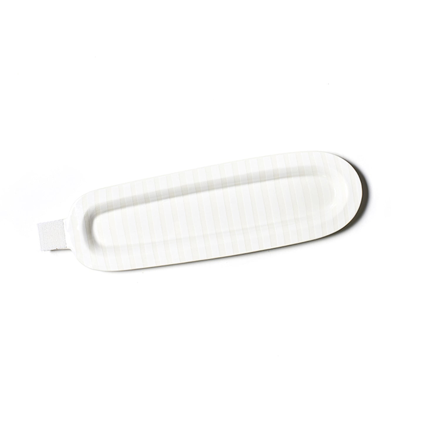 Happy Everything White Stripe Mini Entertaining Skinny Oval Platter