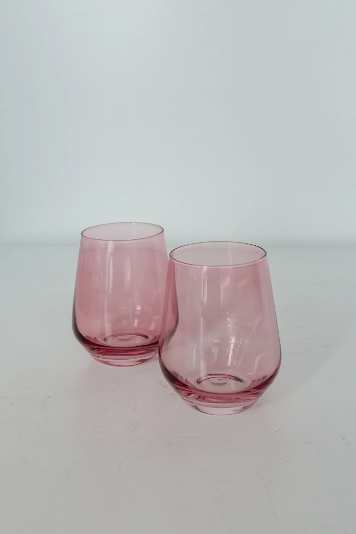 Estelle Colored Glass, Stemless Wine, Set of 2