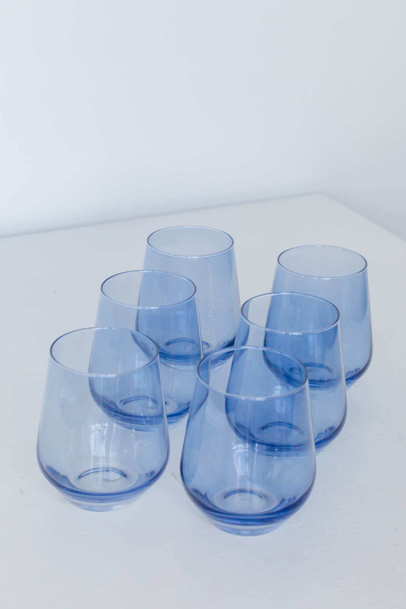 Estelle Colored Glass, Stemless Wine, Set of 6