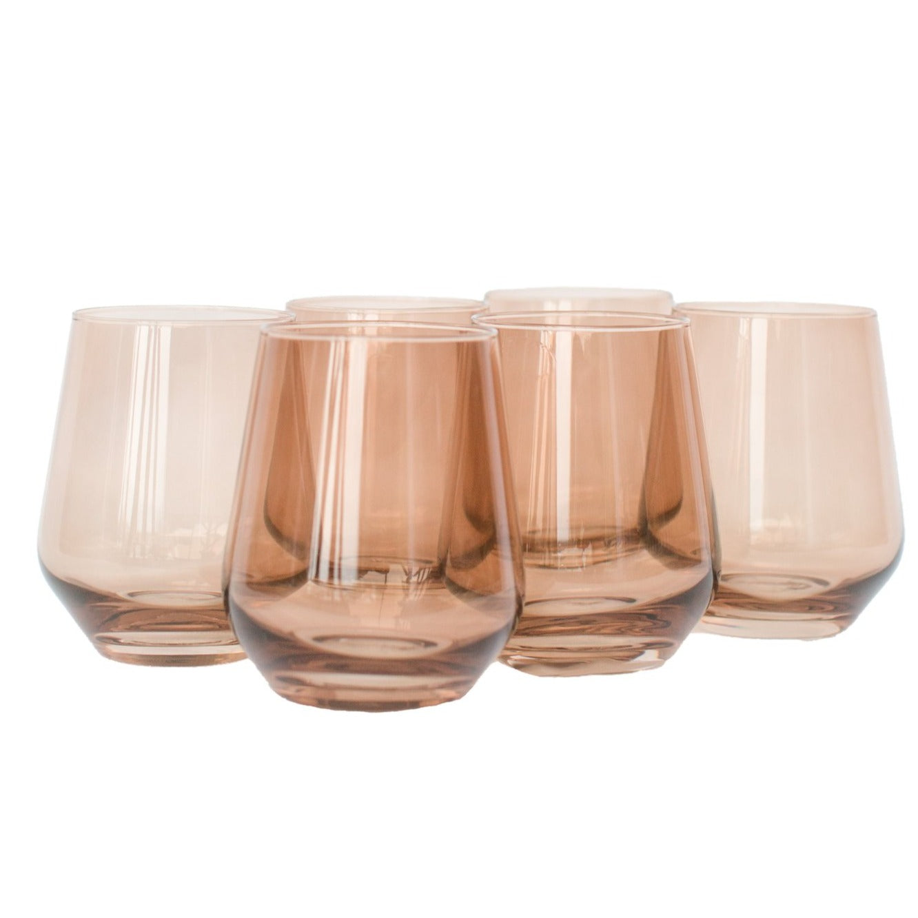 Estelle Colored Wine Stemless Glasses - Set of 6 {Red}