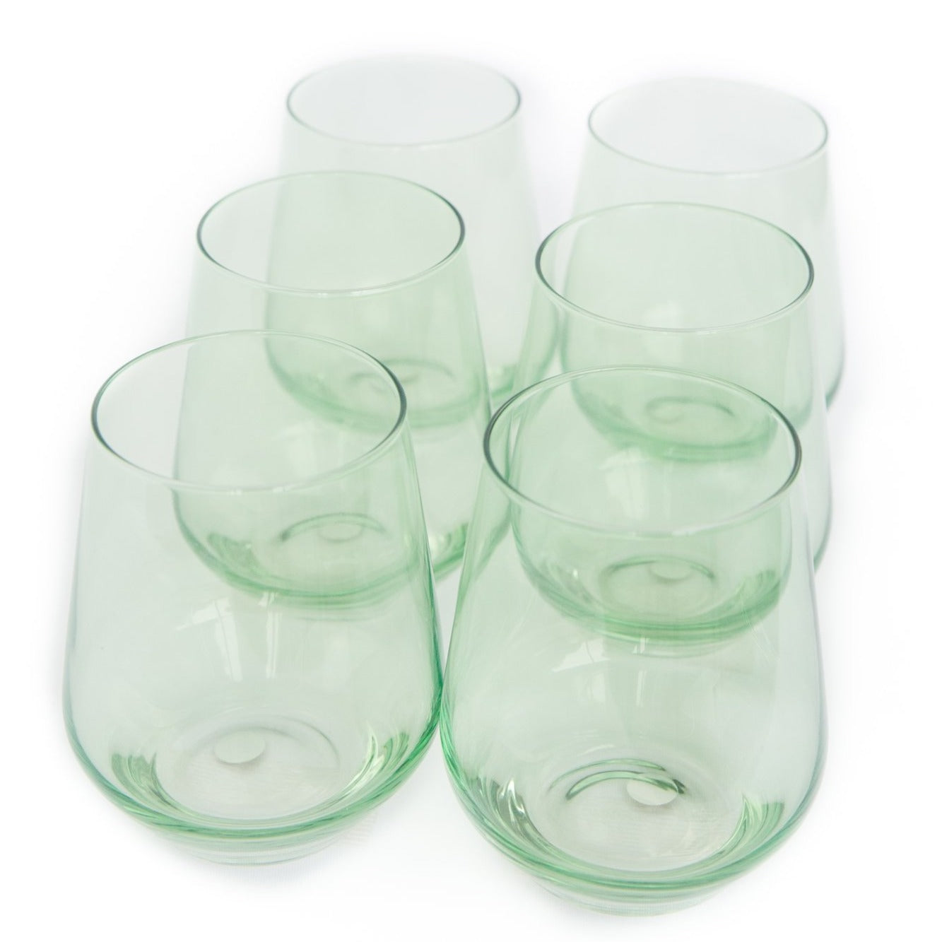 Estelle Colored Glass, Stemless Wine, Set of 6