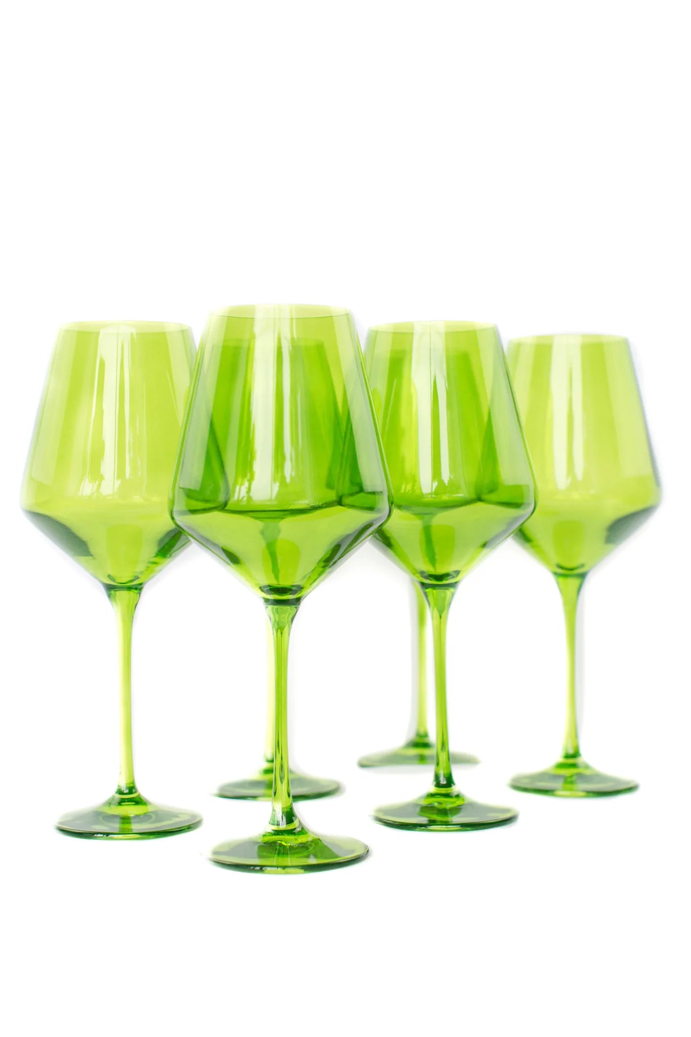 Estelle Colored Glass - Champagne Coupe Stemware - Set of 2 Mint Green