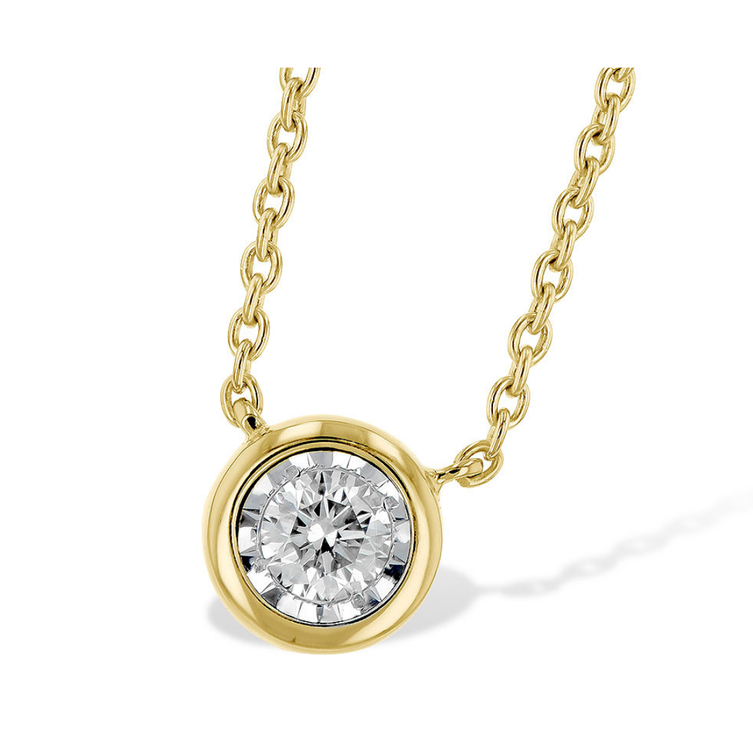 Bezel Set Diamond Necklace, .25 carat