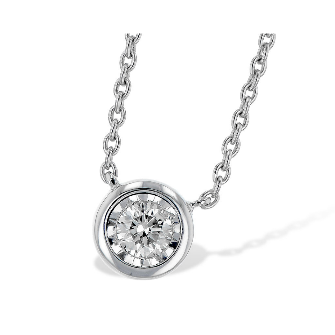 Bezel Set Diamond Necklace, .15 carat