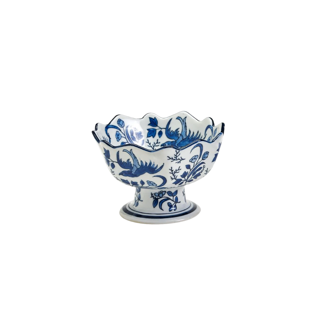Scalloped Edge Footed Bowl