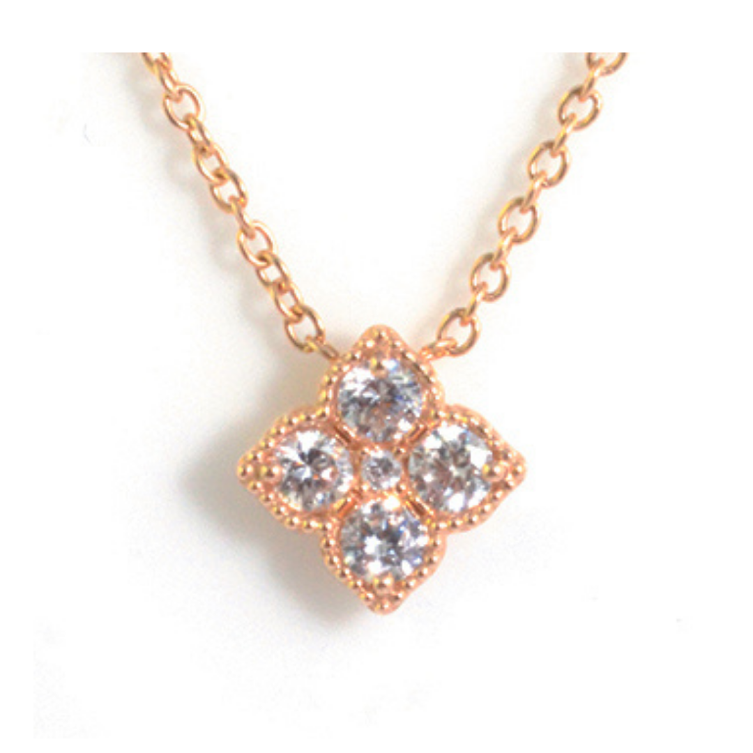 Five Stone Clover Diamond Necklace