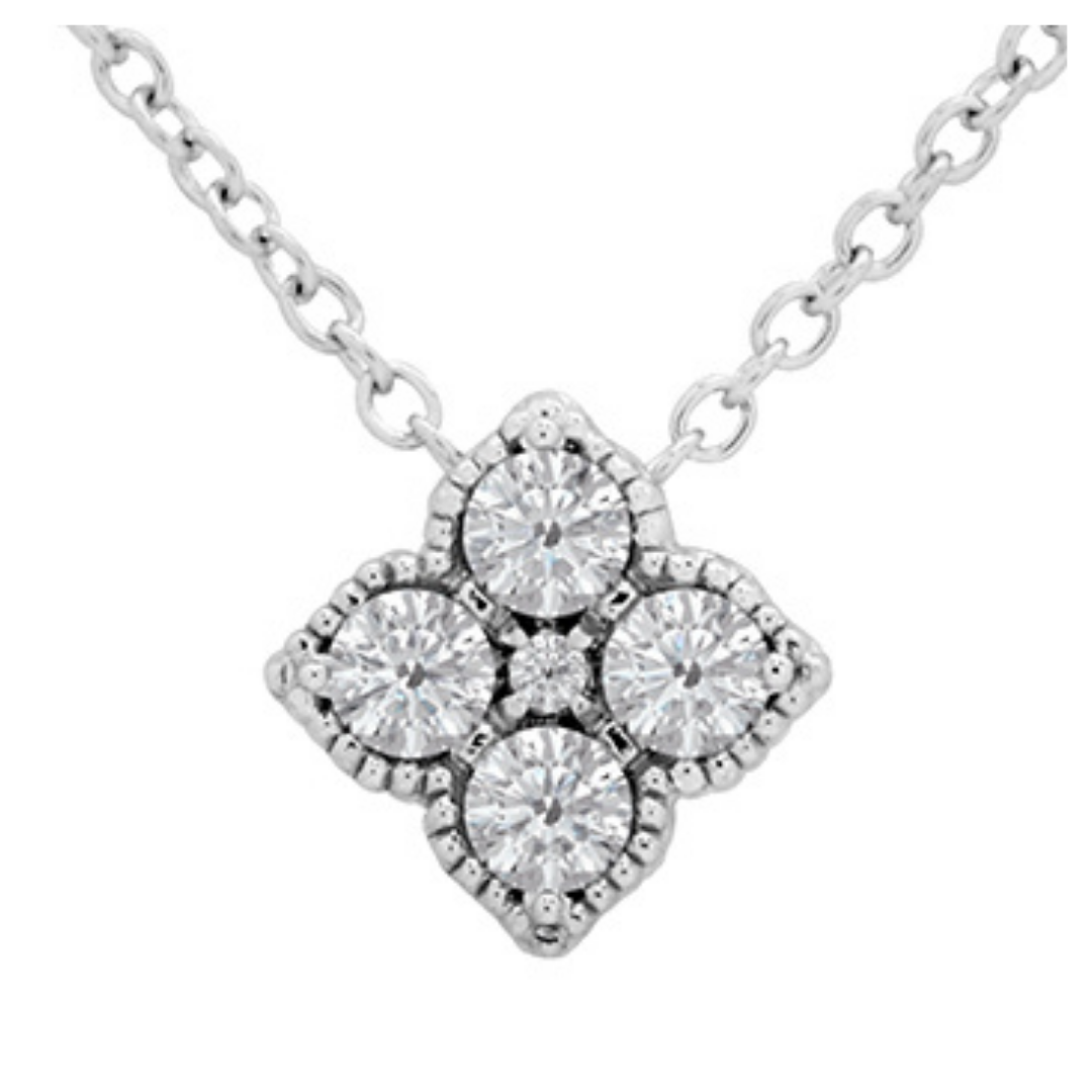 Five Stone Clover Diamond Necklace