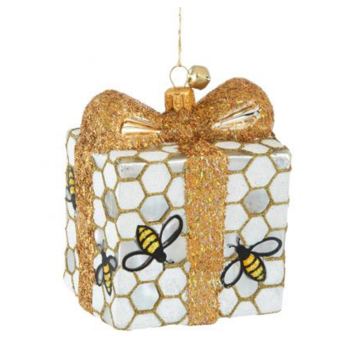 JingleNog Bee Present Ornament