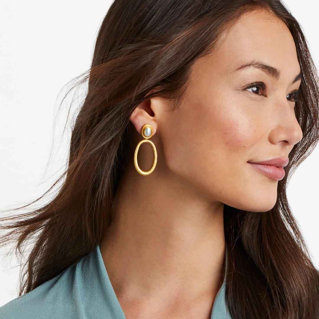 Julie Vos Simone Statement Earring, Pearl
