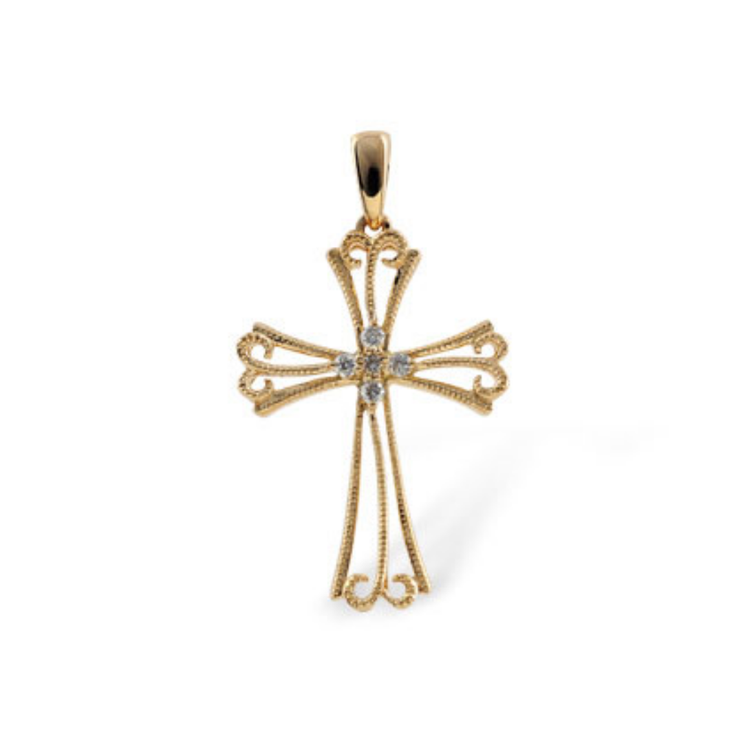 Cross Pendant with Diamonds .05 tw