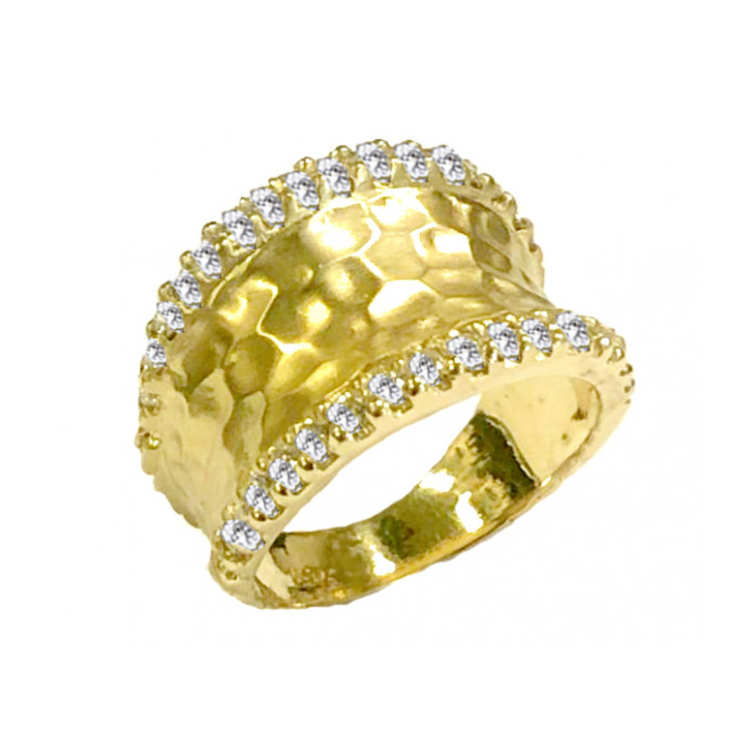 Raymond Mazza Hammered Diamond Ring