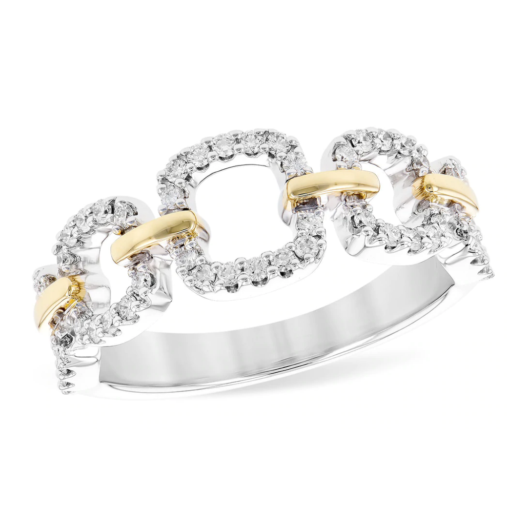 14 KT White and Yellow Gold Diamond Ring, .36ct