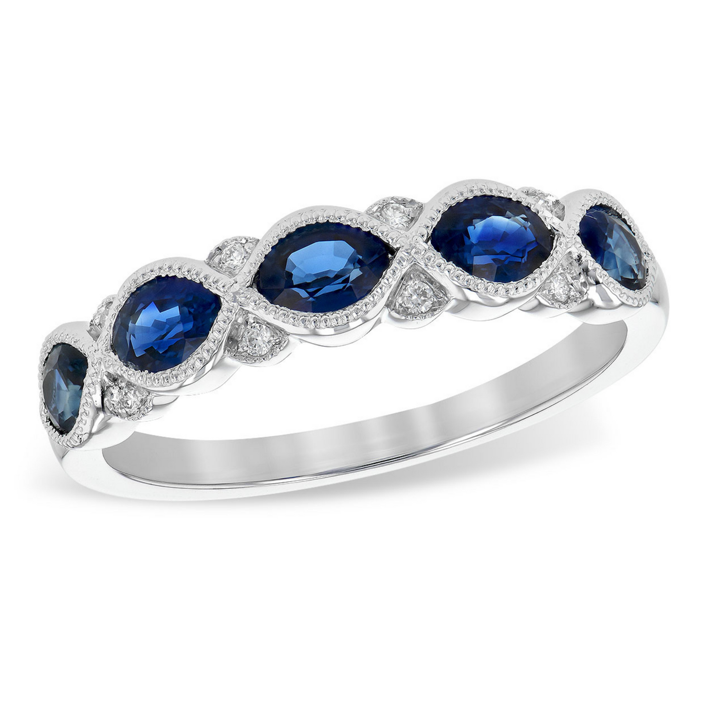 Sapphire and Diamond Band, 14K WG