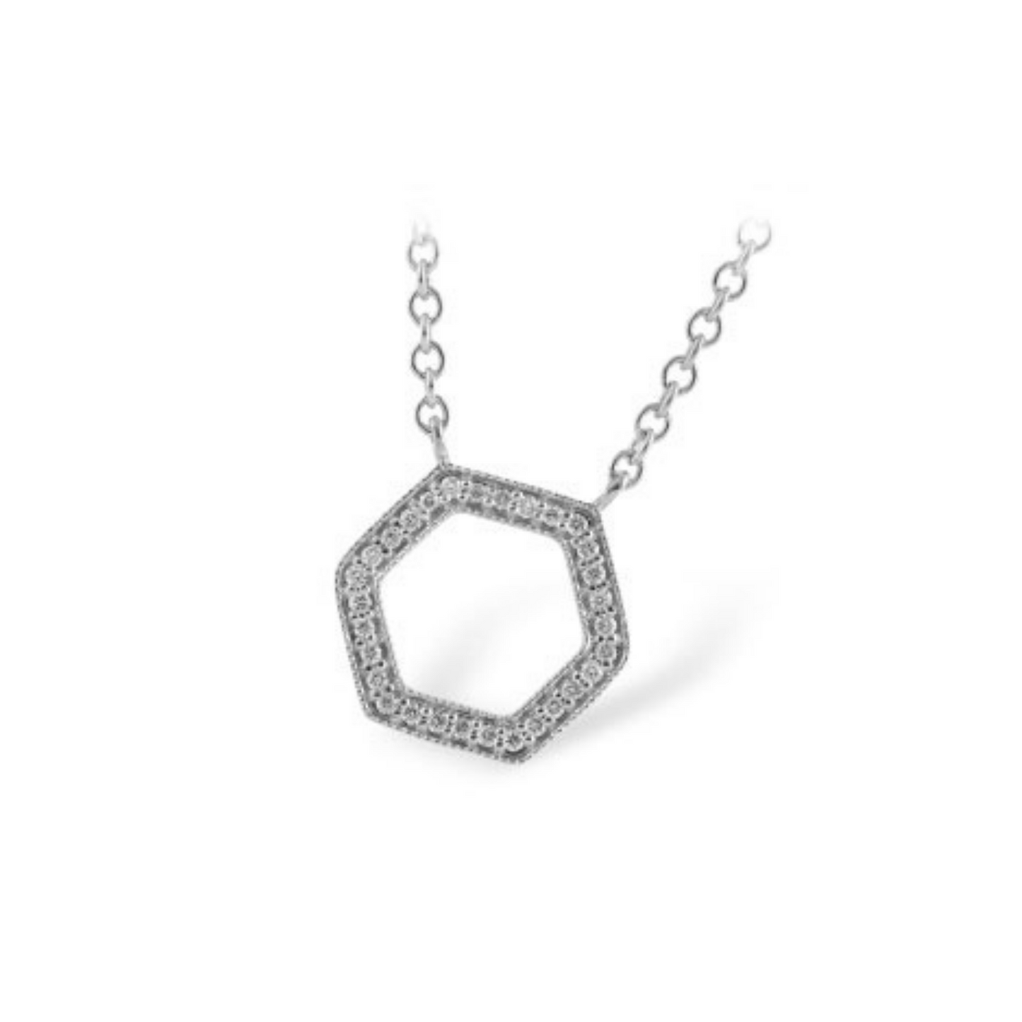 WG Pendant: NECK Hexagon/Diamond .11 TW