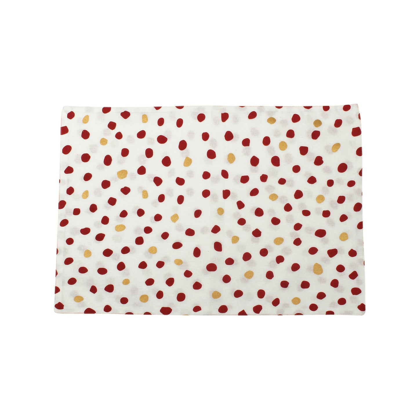 Vietri Bohemian Linen Reversible Placemats, Red and Gold, Set of 4