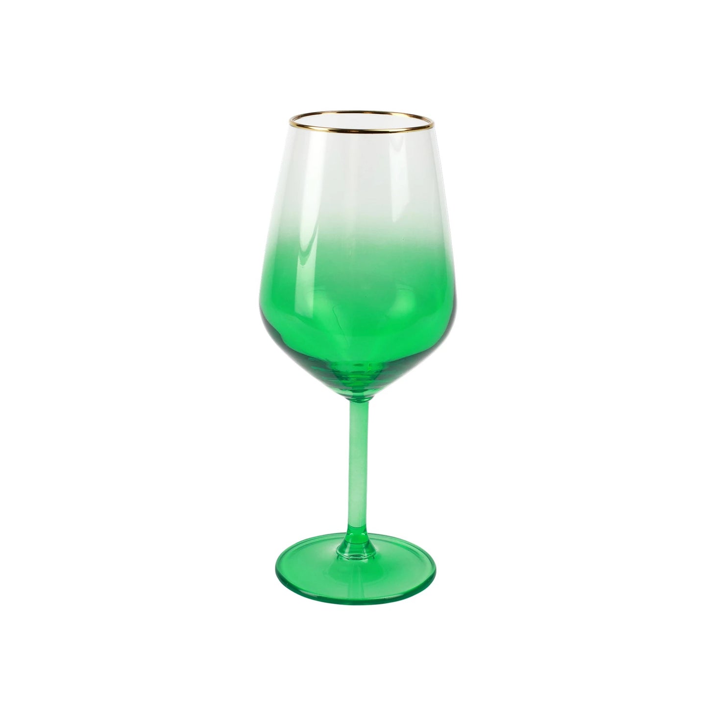 Vietri Rainbow Emerald Wine Glass