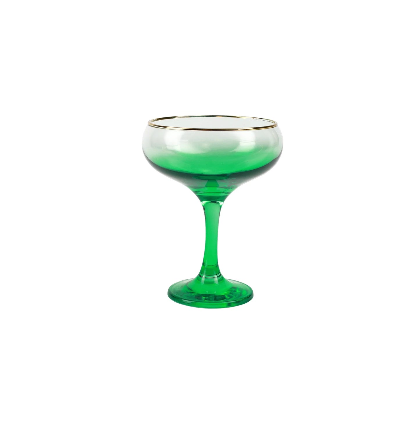 Vietri Rainbow Emerald Champagne Coupe Glass