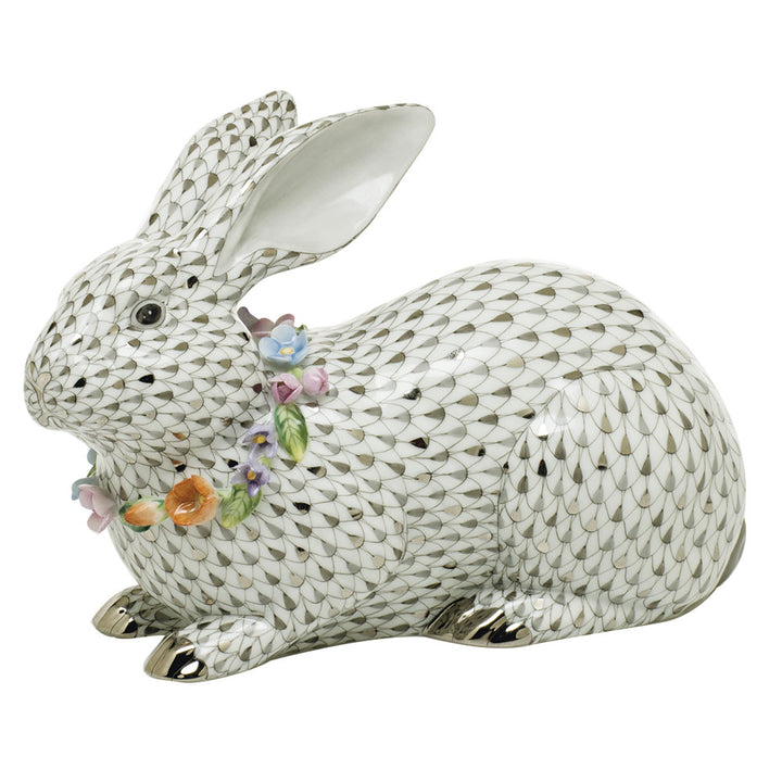 Herend Reserve Collection, Gray Bunny with Garland