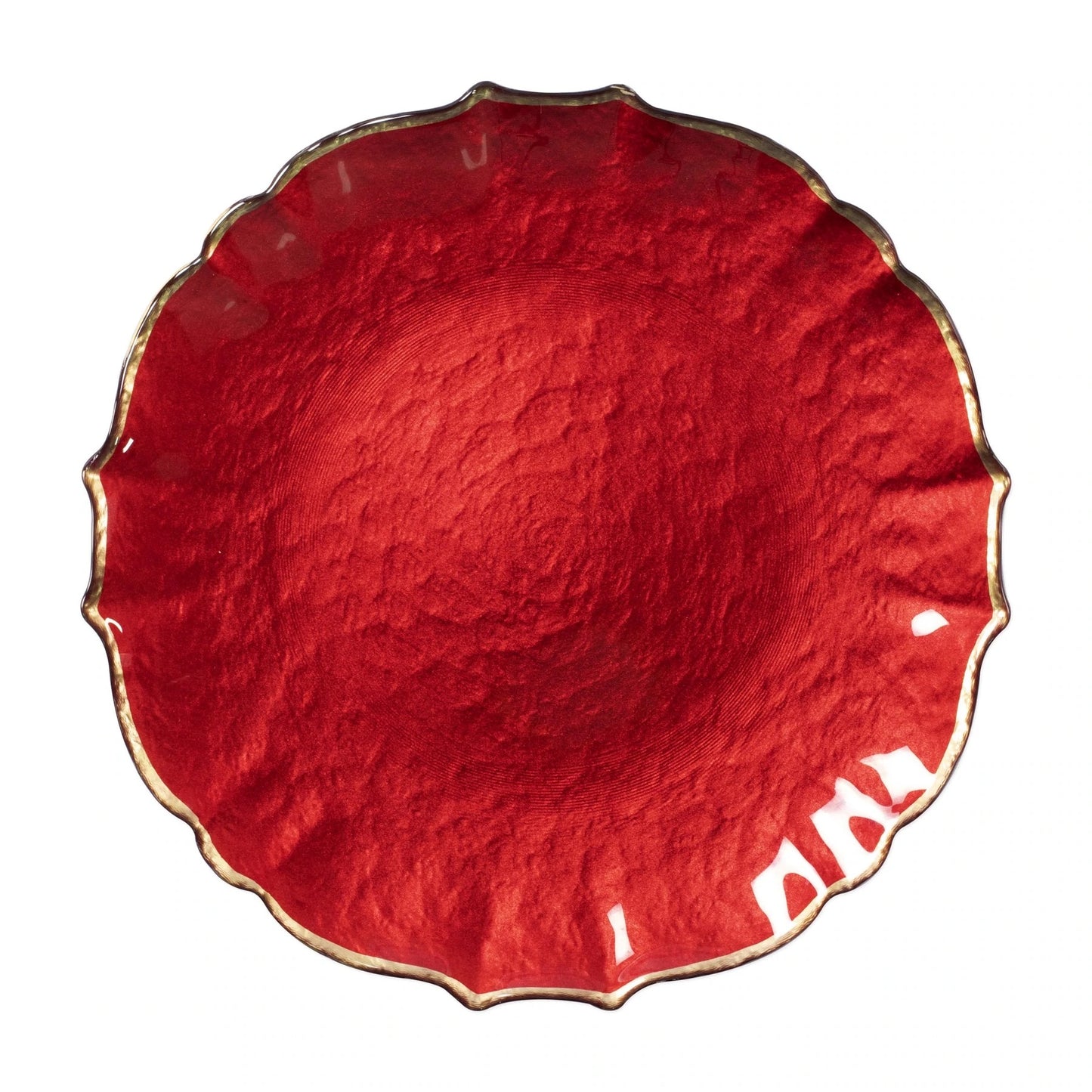 Vietri Viva by Vietri Baroque Glass Service Plate/Charger, Red