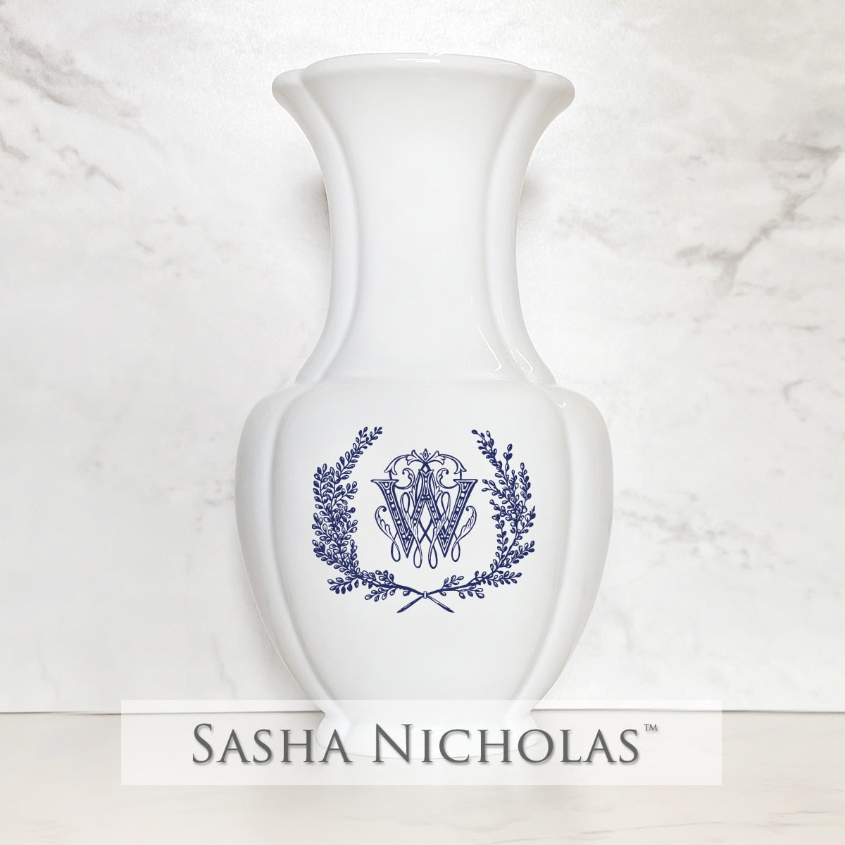 Sasha Nicholas Monogram Flower Vase