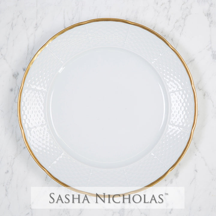 Sasha Nicholas Weave 24K Gold Dinner Plate