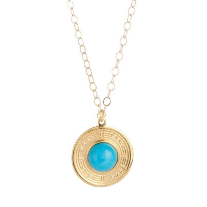 enewton 30" Necklace Gold - Athena Large Gold Charm, Turquoise