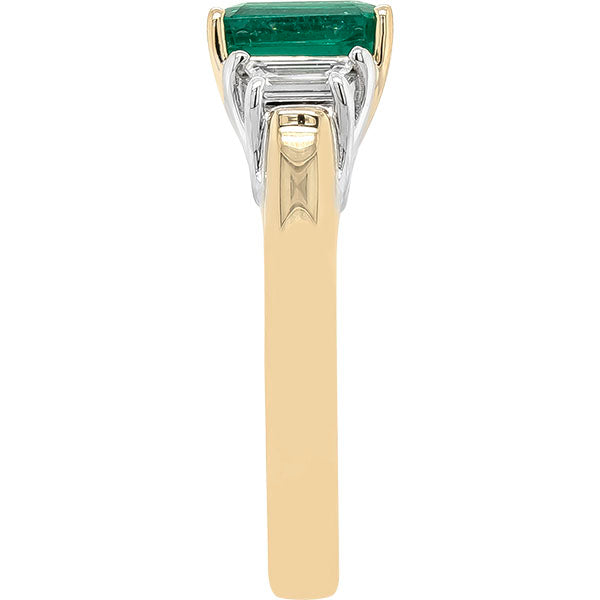 Emerald and Diamond Ring, 18 karat