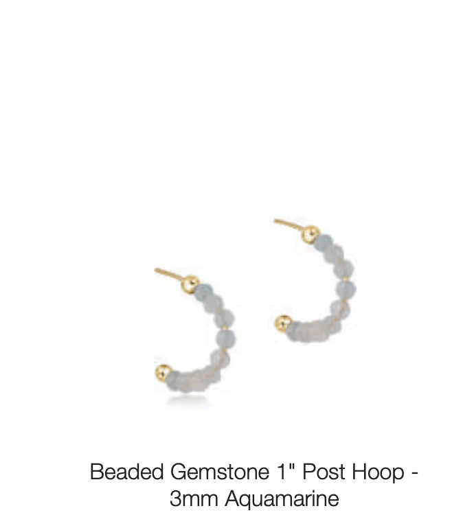 enewton Beaded Gemstone 1" post hoop - 3mm