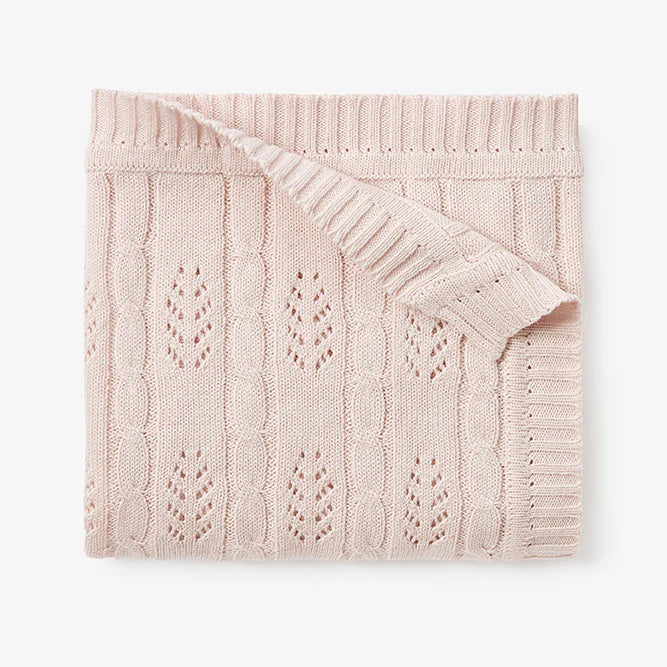 Cable Leaf Knit Blanket