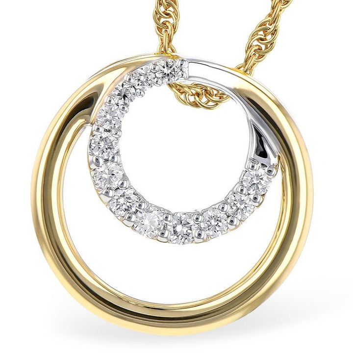 Double Circle Diamond Pendant with Chain