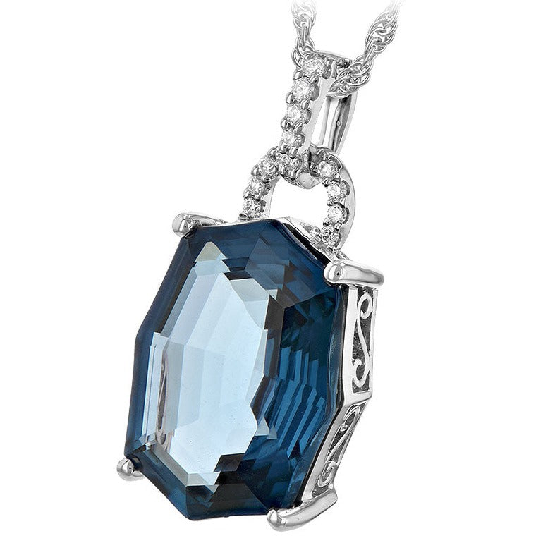 London Blue and Diamond Necklace