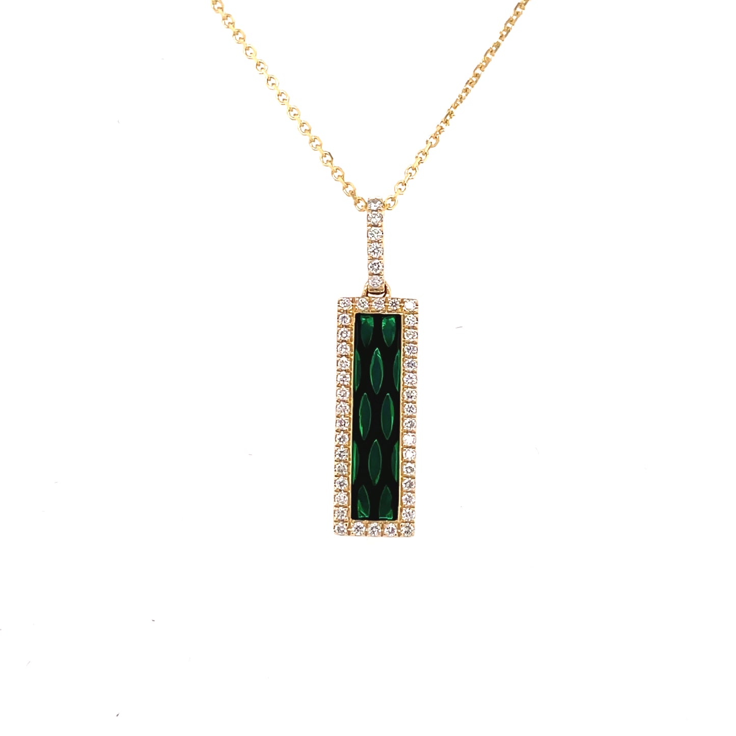 Yellow Gold and Diamond Enamel Pendant