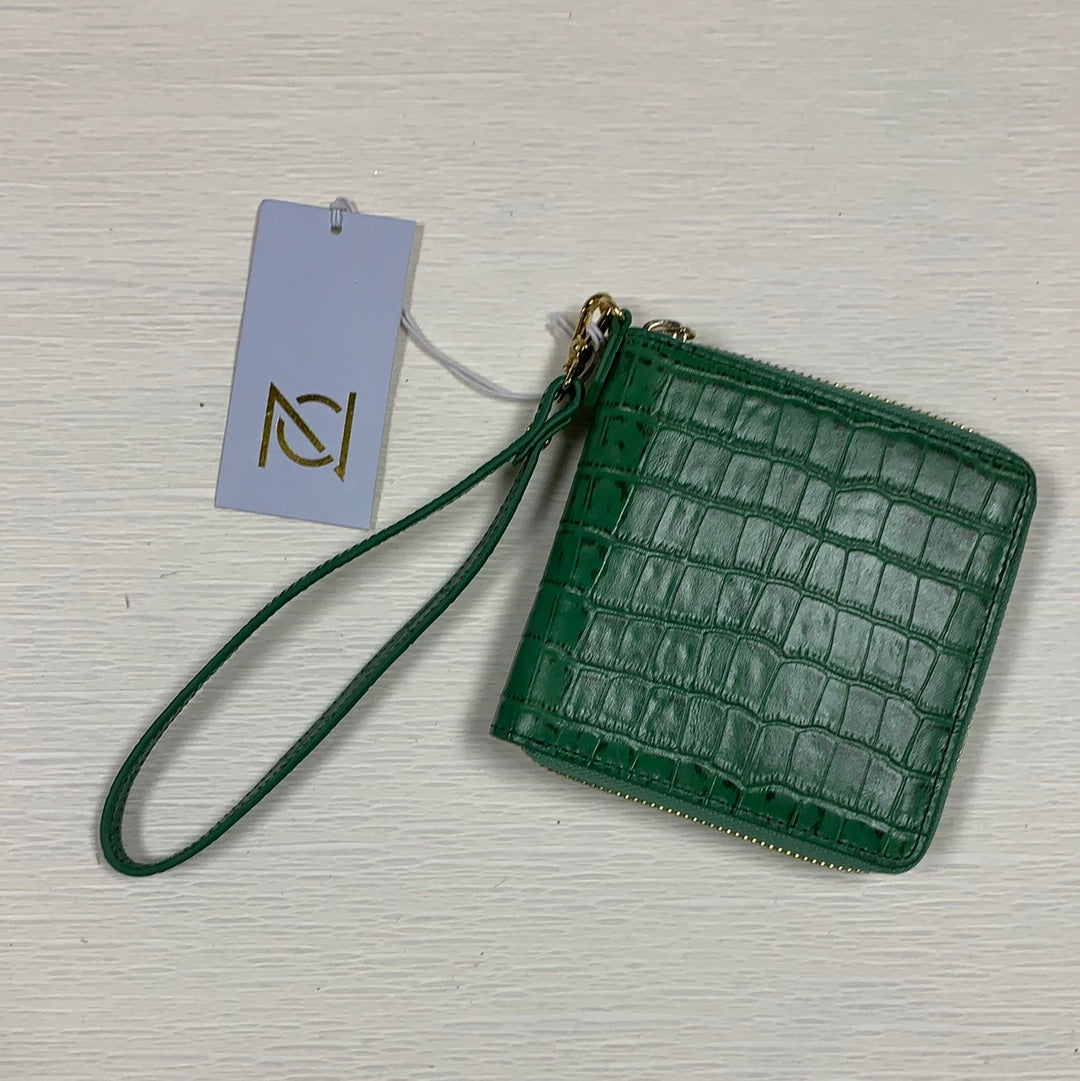 Neely and Chloe No. 53 Billfold Croc Embossed Palm Green