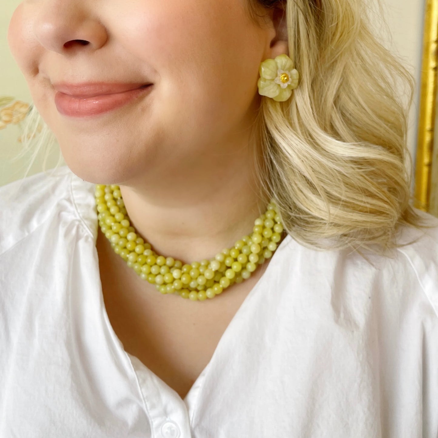 Hazen & Co. Murphy Necklace, Chartreuse