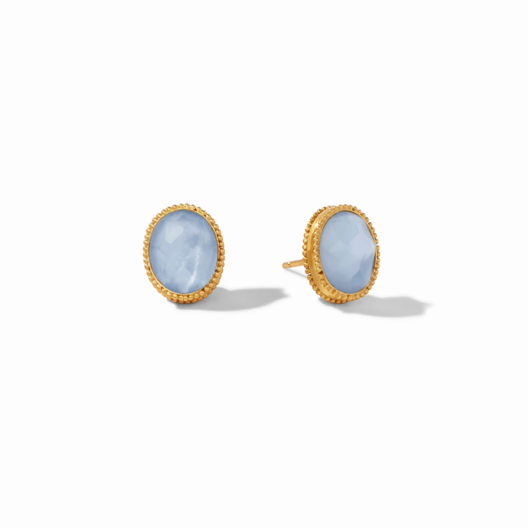 Julie Vos Verona Stud, Iridescent Chalcedony Blue