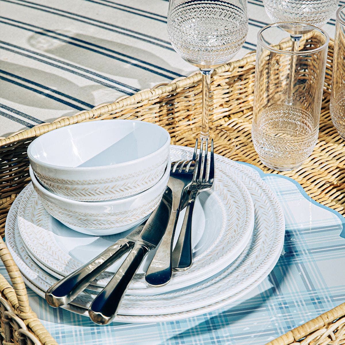 Juliska Le Panier Whitewash Melamine Dinner Plate