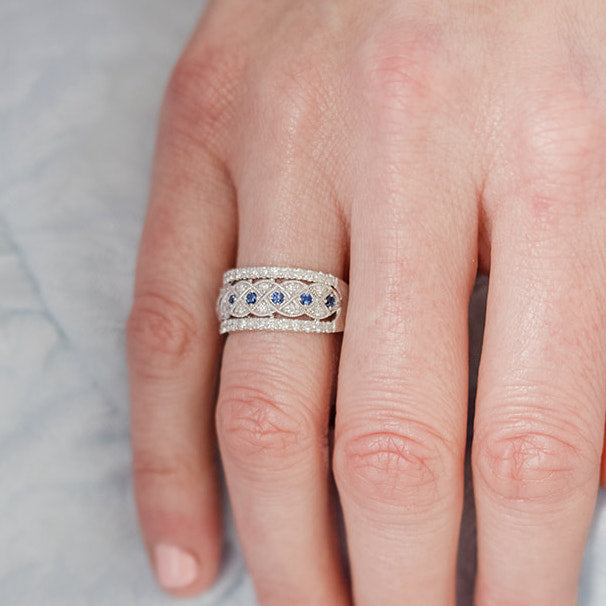 Sapphire and Diamond Anniversary Band