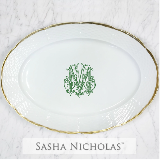 Sasha Nicholas Weave 24K Gold Oval Platter